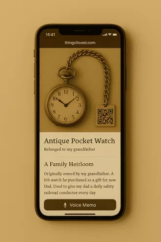 smartphone showing heirloom story smartphone showing heirloom story